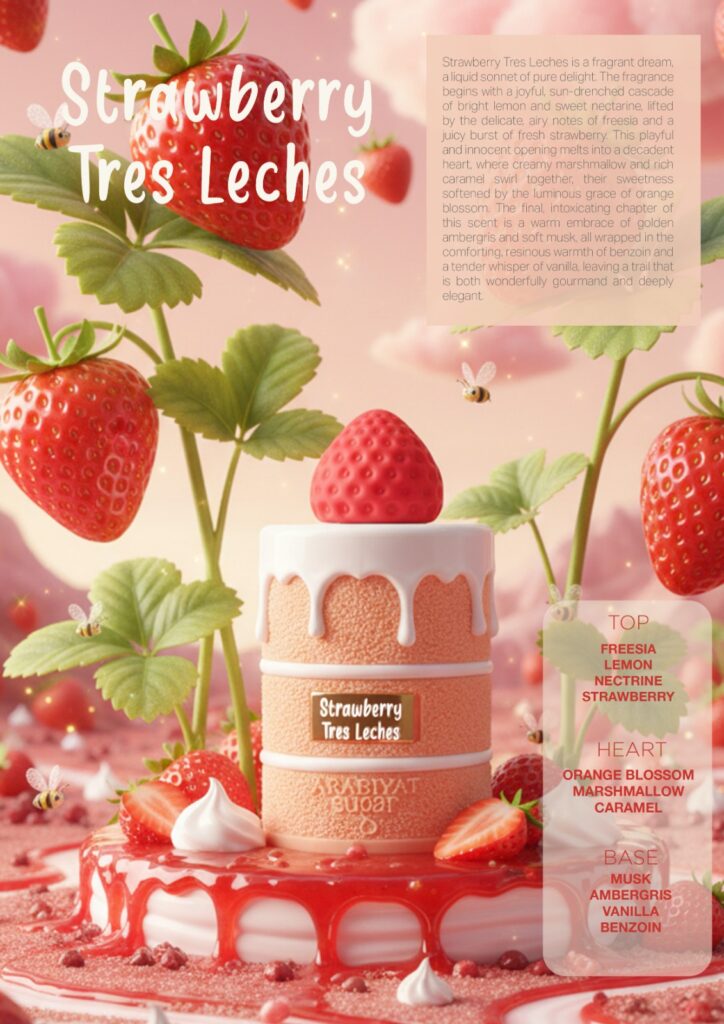 Strawberry Tres Leches 100 ML | Arabiyat Sugar Vanillia - Perfumaria & Cosmética